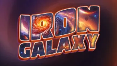 The words 'Iron Galaxy' filled with space imagery.