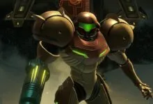 Samus Aran in her Varia Suit, ready for action.