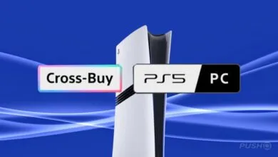 PlayStation 5 console with Cross-Buy and PC compatibility labels.