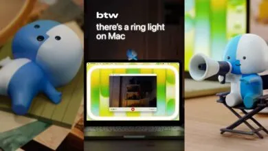 Three Finder guy figurines showcase Mac's ring light feature.