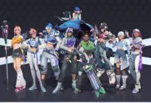 Overwatch 2 x LE SSERAFIM collaboration featuring character skins in streetwear fashion.