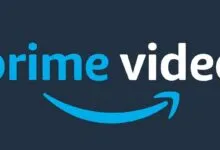 Amazon Prime Video logo on a dark background.