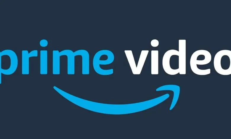 Amazon Prime Video logo on a dark background.