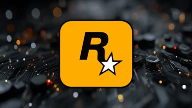 Rockstar Games logo: black 'R' and star on yellow square.