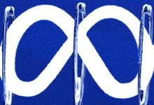 Abstract illustration of white infinity symbol on textured blue background.