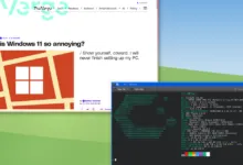 Screenshot showing article 'Why is Windows 11 so annoying?' and system info in Konsole.
