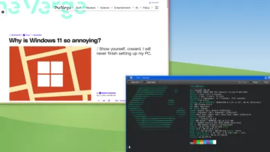 Screenshot showing article 'Why is Windows 11 so annoying?' and system info in Konsole.