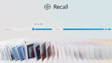 Windows Recall interface showing timeline and snapshots of past activity.