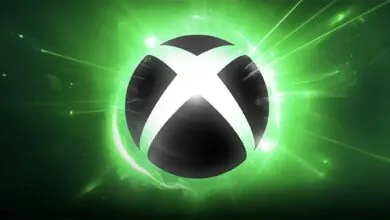 Xbox logo with green energy radiating outwards.