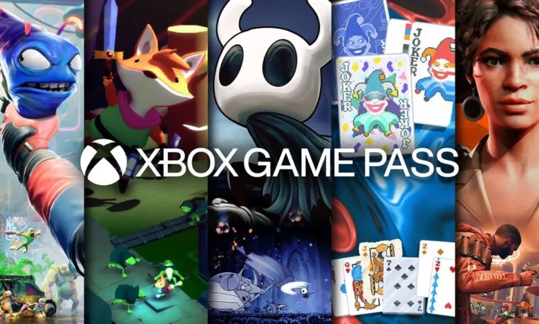 Xbox Game Pass promotional image featuring various video game characters.