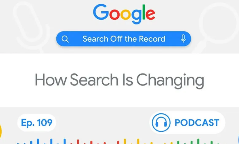 Google's Search Off the Record podcast cover art with the title 'How Search Is Changing'.