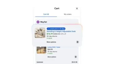Wayfair cart showing standing desk and lamp with timer on sale.