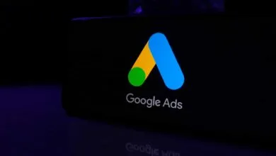 Google Ads logo on a dark screen, green, yellow, blue.