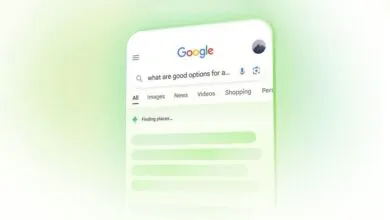 Google search interface on a phone, showing a search query in progress.