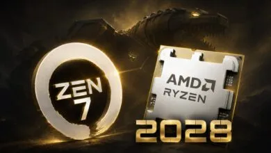 AMD Ryzen Zen 7 processor with Grimlock and Transformers logo.