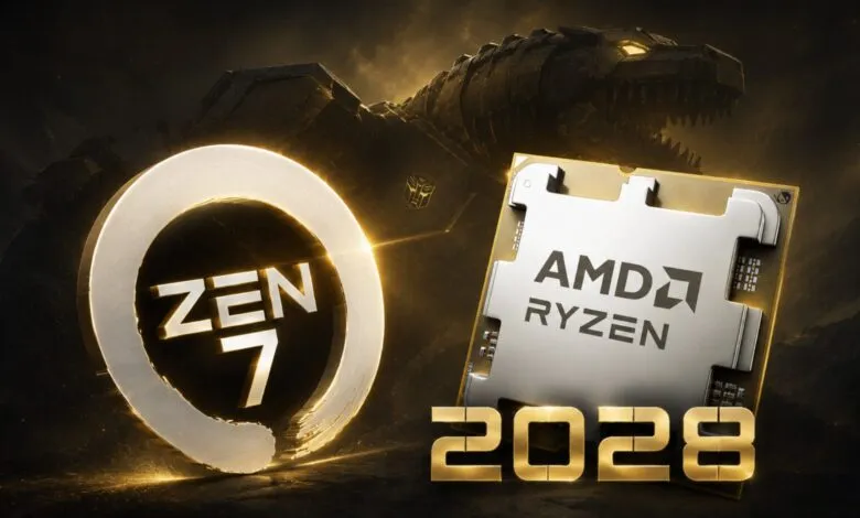 AMD Ryzen Zen 7 processor with Grimlock and Transformers logo.
