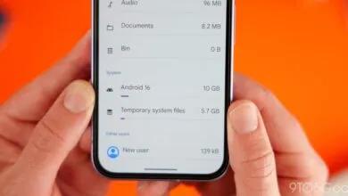 Android phone displaying storage settings, showing space used by apps and system.