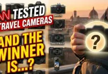 CNN tests 15 travel cameras to find the winner, various camera models shown.