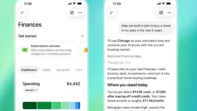 Mobile app showing financial dashboard and AI-powered home buying plan.