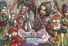 Dragon Quest XI S: Echoes of an Elusive Age characters in battle stance.