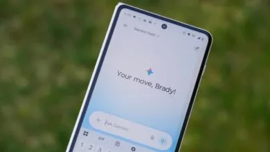 Smartphone displaying Gemini Flash with the message 'Your move, Brady!'