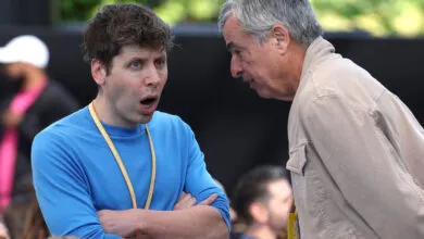Sam Altman and Eddy Cue in conversation at WWDC 2024, Cupertino.