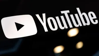 YouTube logo on a black background with play button and text.