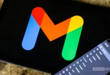 Gmail app open on a tablet and phone, showing the logo and interface.