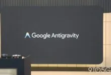 Google Antigravity logo displayed on a large screen at an event.