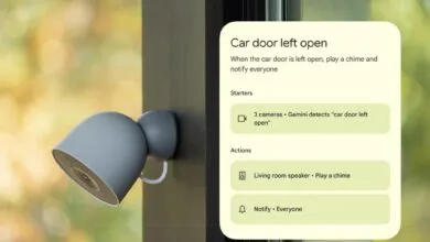 Google Nest camera detects an open car door, triggering chime and notifications.