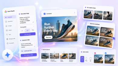 Asset Studio interface showing AI-powered creative generation and video tools.