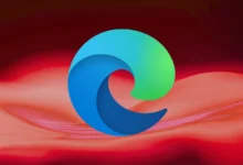 Microsoft Edge logo, a stylized wave in blue and green.