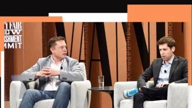 Elon Musk and Sam Altman seated for a discussion panel.