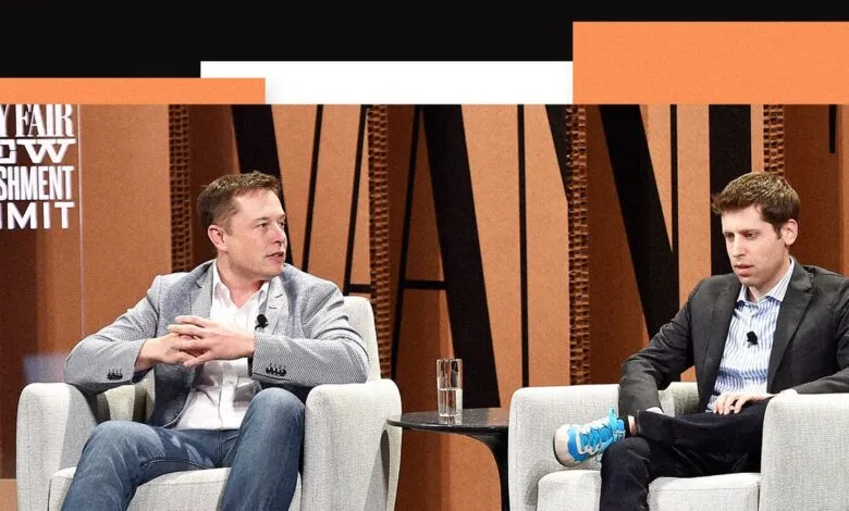 Elon Musk and Sam Altman seated for a discussion panel.