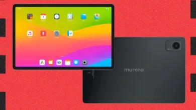 Murena tablet displaying colorful home screen with app icons.