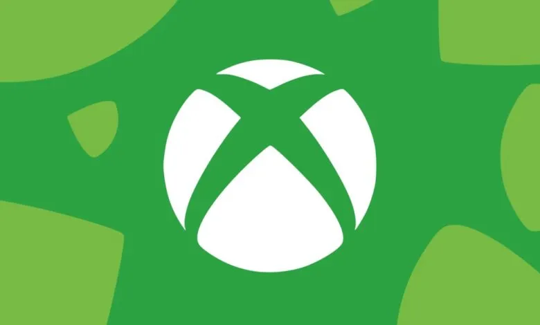 Xbox logo, a white 'X' inside a circle, on a green patterned background.