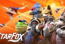 Star Fox team: Fox, Falco, Slippy, and Peppy, ready for action.