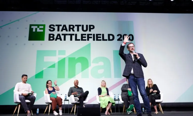 Panel of judges at TechCrunch Startup Battlefield 200 Final event.