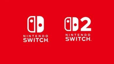 Nintendo Switch and Switch 2 logos on a red background.