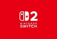 Nintendo Switch 2 logo on a red background.