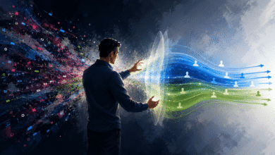 Person interacting with digital data stream, filtering for target audience.