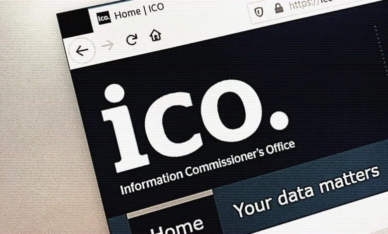 Screenshot of the UK Information Commissioner's Office (ICO) website.