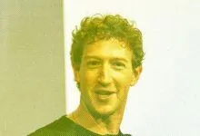 Mark Zuckerberg with a halftone effect, smiling slightly.