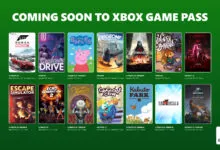 Xbox Game Pass announcement featuring game titles coming soon.