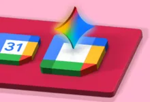 3D Google Calendar icons with a glowing Gemini-like diamond above one.