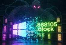Digital threat looming over Windows Server 2019, data breach concept.