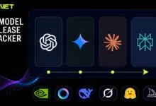ZDNET AI Model Release Tracker with company logos and abstract icons.