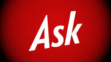 Ask.com logo with white text on a red background.
