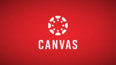Canvas learning management system logo on red background.
