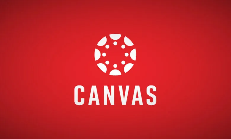Canvas learning management system logo on red background.